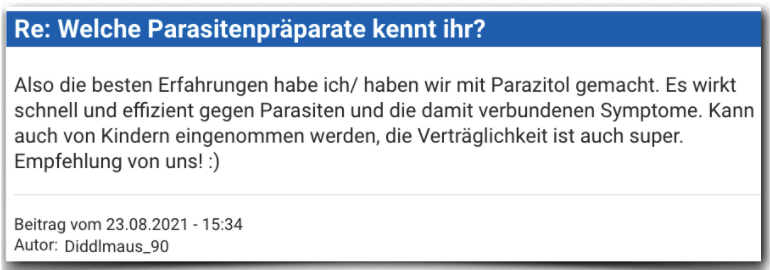 Parazitol Erfahrungsbericht Bewertung Erfahrungen Parazitol