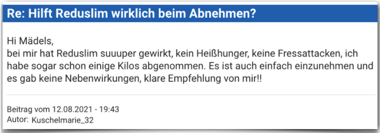 Reduslim Erfahrungsbericht Bewertung Erfahrungen Reduslim