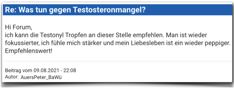 Testonyl Erfahrungsbericht Bewertung Erfahrungen Testonyl