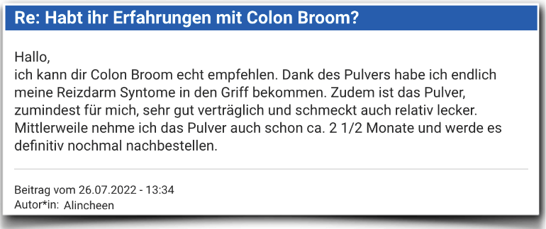 Colon Broom Erfahrungen Bewertung Erfahrungsbericht ColonBroom