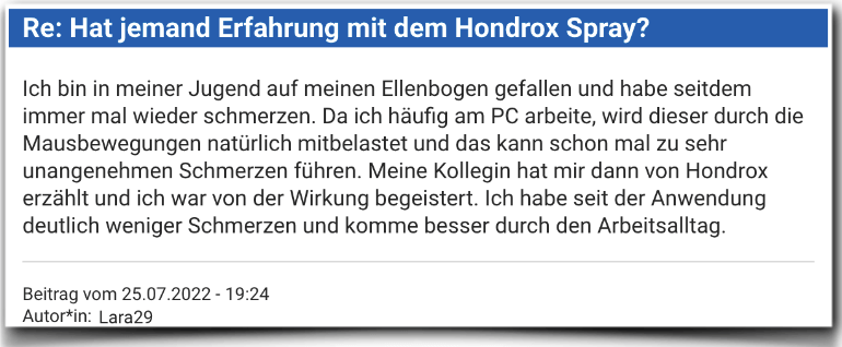 Hondrox Erfahrungen Bewertung Erfahrungsbericht Hondrox Spray