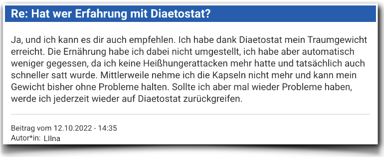 Diaetostat Erfahrungen Bewertung Erfahrungsbericht Diaetostat