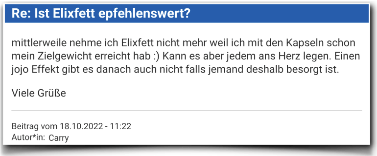 Elixfett Erfahrungsberichte Erfahrungen Bewertung