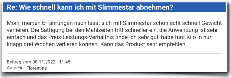 Slimmestar Erfahrungsbericht Bewertung Erfahrungen Slimmestar