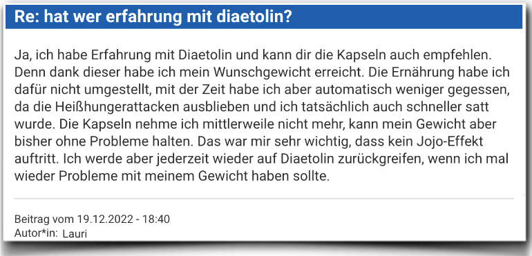 Diaetolin Erfahrungen Bewertung Erfahrungsbericht Diaetolin