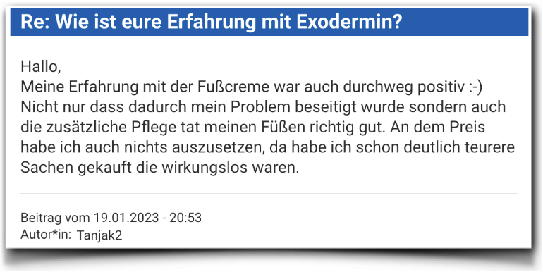 Exodermin Erfahrungen Bewertung Erfahrungsbericht