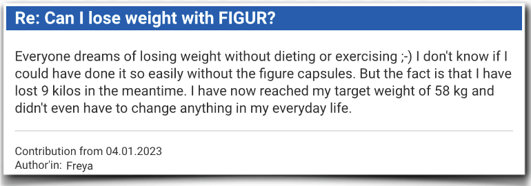 Figur weight loss experience Evaluation Field report Figur diet pills