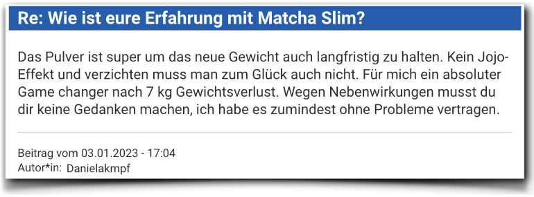 Matcha Slim Erfahrungsberichte Erfahrungen Bewertungen