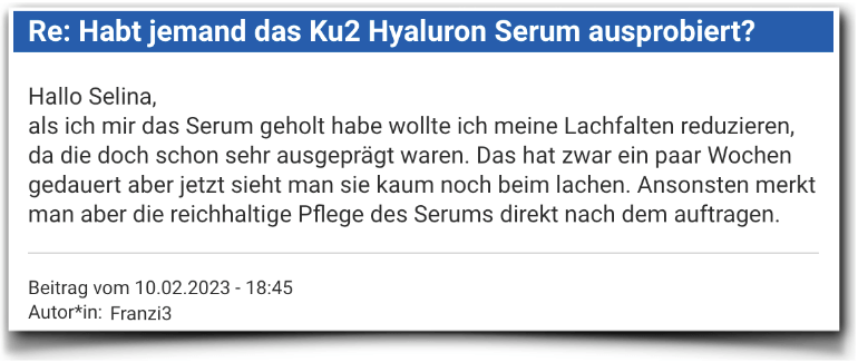 Ku2 Cosmetics Hyaluronsaeure Serum Erfahrungsberichte Erfahrungen Bewertung