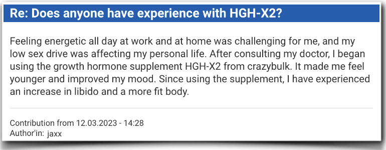 HGH X2 Experience Field reports Evaluation HGH X2