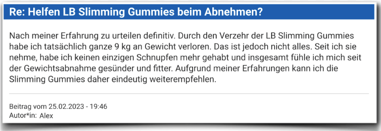 LB Slimming Gummies Erfahrungen Erfahrungsbericht Bewertung LB Slimming Gummies