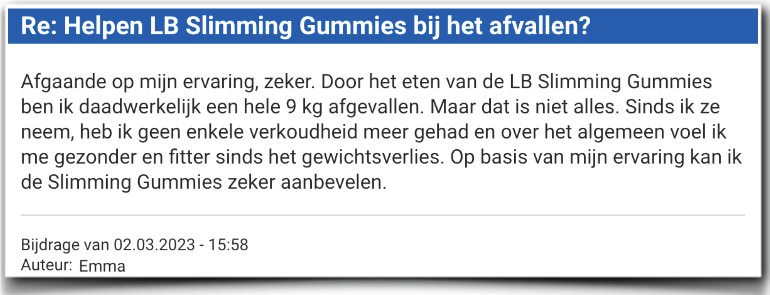 LB Slimming Gummies Verslag van het veld Evaluatie Kritiek LB Slimming Gummies