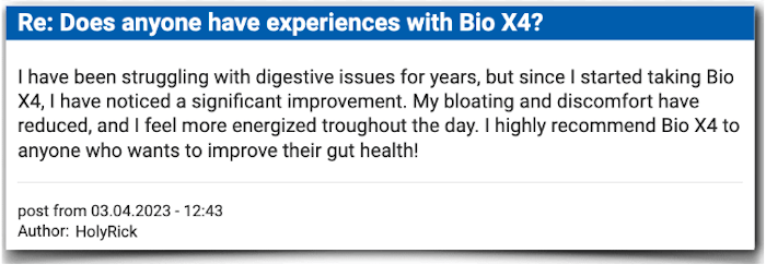 Bio X4 Experience Field reports Evaluation