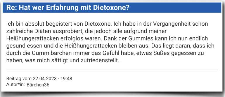 Dietoxone Erfahrungen Erfahrungsbericht Bewertung Dietoxone Gummies