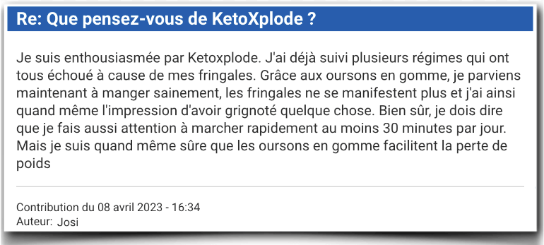 KetoXplode Experiences Temoignage Evaluation