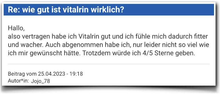 Vitalrin Erfahrungsbericht Bewertungen Erfahrungen Vitalrin