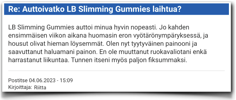 Slimming Gummies Kokemus Kenttaeraportti Arviointi LB Slimming Gummies
